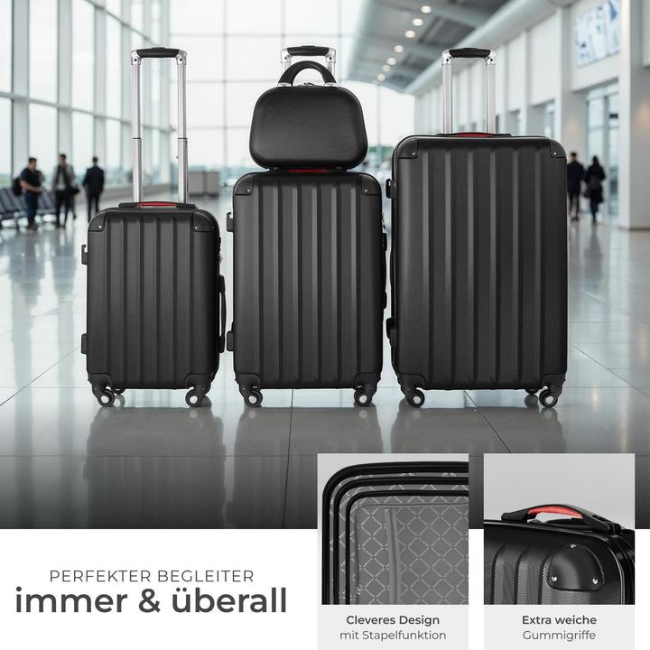 Actual product image tectake Suitcase Set Suitcases Trolley Set Trolleys Hardcase trolley (90 l, L (90 - 115l))