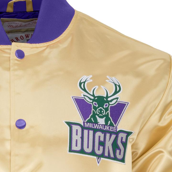 Immagine prodotto Mitchell & Ness M&N Giacca leggera in raso - Milwaukee Bucks oro - M (M)