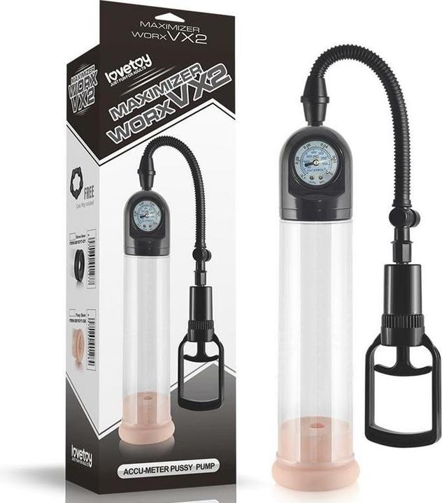 Actual product image Lovetoy Maximizer Worx VX2 Accu-Meter Pro Pump with Pussy Sleeve