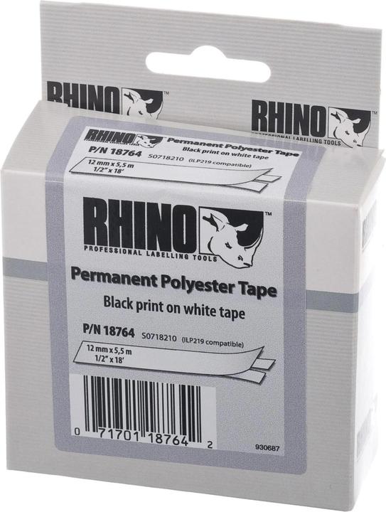Produktbild Dymo Rhino ID2 Polyesterband 18764, weiss (1.20 cm, Weiss)