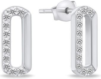 Image du produit Brilio Silver - Belle boucle d'oreille en argent avec zircons EA808W