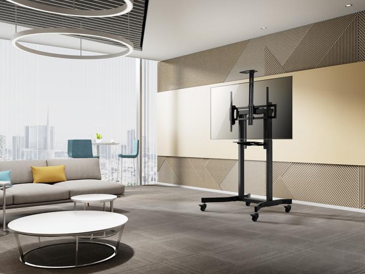 Image du produit equip Support au sol 55-100"/ 1TFT 120kg 1 étagère noir (100", 120 kg)