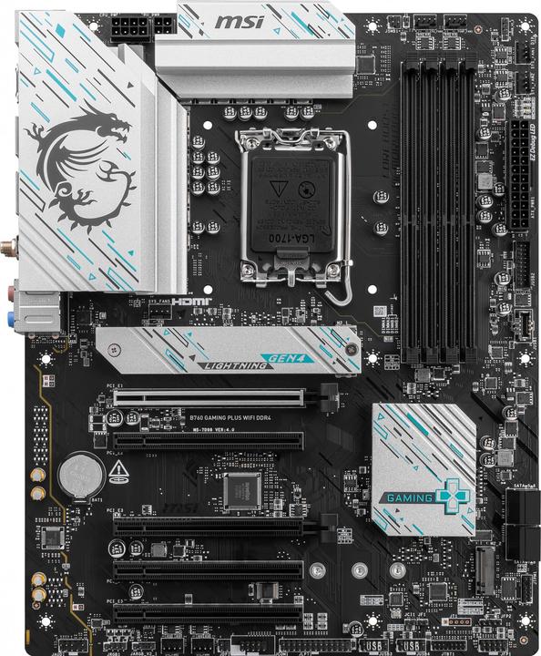 Productafbeelding MSI B760 GAMING PLUS WIFI DDR4 (LGA 1700, Intel B760, ATX)