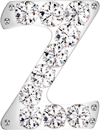 Actual product image Star Piercing Threadless silber mit Kristallen silber Buchstabe Z (without brass, Titanium G23)