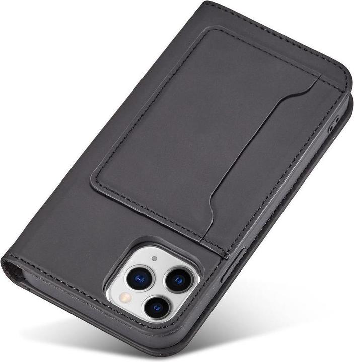 Produktbild Hurtel Magnet Card Case for iPhone 12 cover card wallet card stand black (Apple iPhone 12)