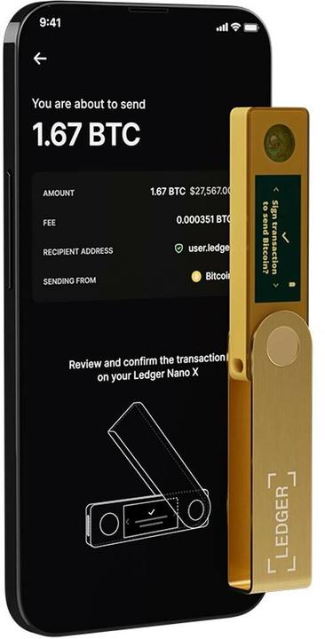 Actual product image Ledger Nano X - Gold (Litecoin, Dash, Bitcoin, Others, Dogecoin, Ethereum Classic)