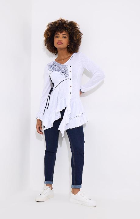Actual product image Joe Browns Frilly Embroidered V-Neck Tunic (38)