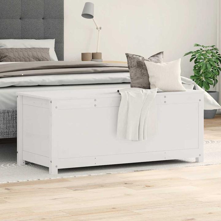Produktbild VidaXL Truhe Weiss 110x50x45,5 cm Massivholz Kiefer,Farbe