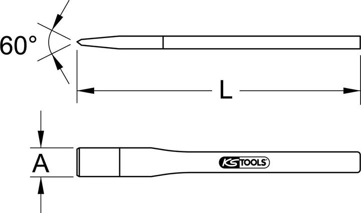 Actual product image KS Tools BRONZEplus masonry chisel, hexagonal, 19x350 mm (19 mm)