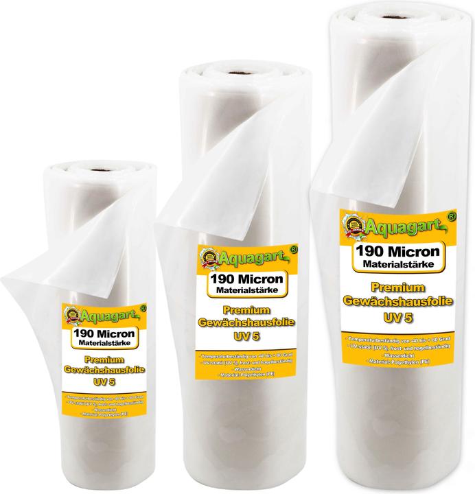 Produktbild Aquagart 20m Gartenfolie Gewächshausfolie UV 5 Frühbeetfolie Treibhausfolie 6m breit