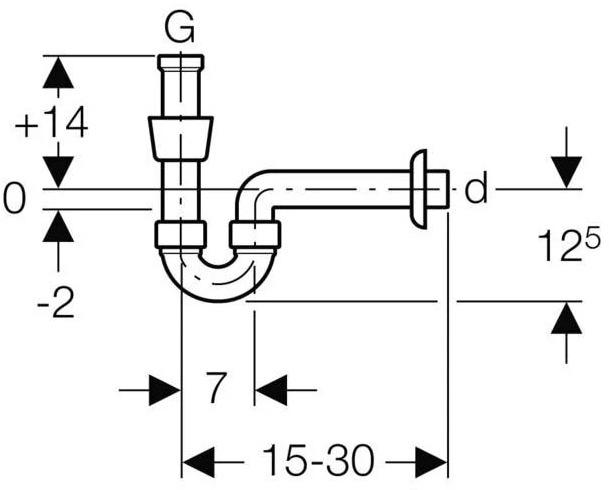 Produktbild Geberit Lavabosiphon (Röhrensiphon, 1 1/4")