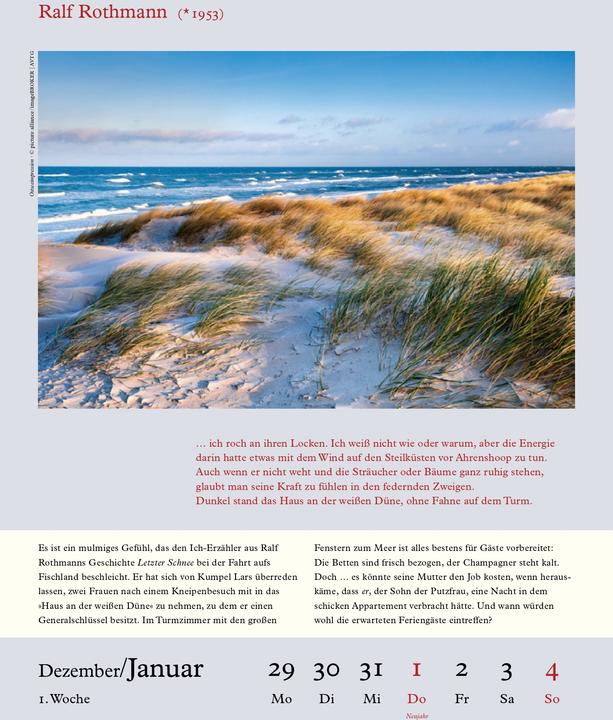 Produktbild Literarische Ostsee Kalender 2026 (24 x 32 cm, Deutsch)