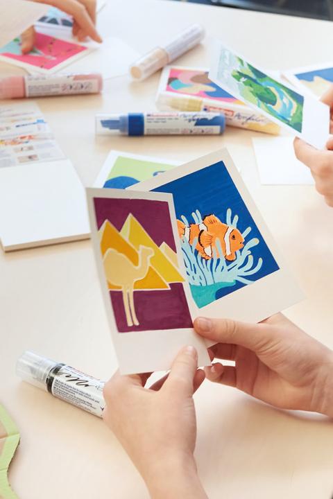 Produktbild Edding Acrylmarker (Enzianblau, Sonnengelb, Verkehrsgelb, Türkis, Telemagenta, 10 mm, 5 x)
