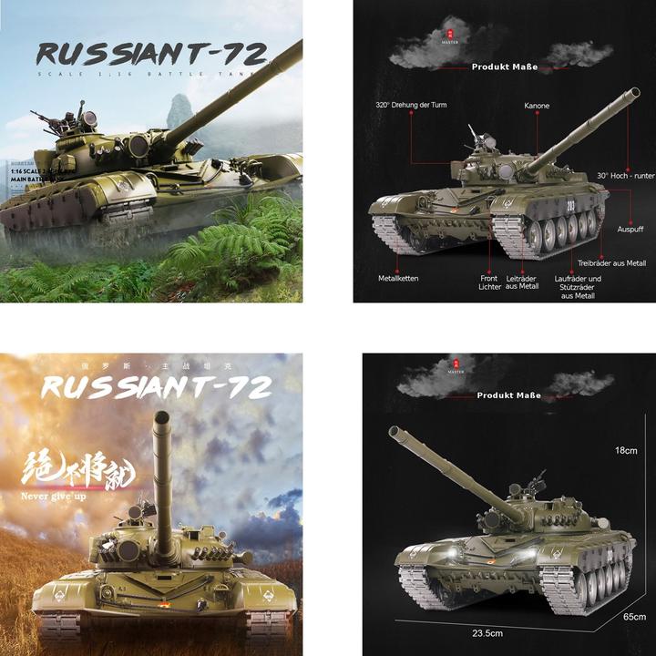 Actual product image Es-toys Heng Long RC Tank Russian T-72, Pro (RTR Ready-to-Run)