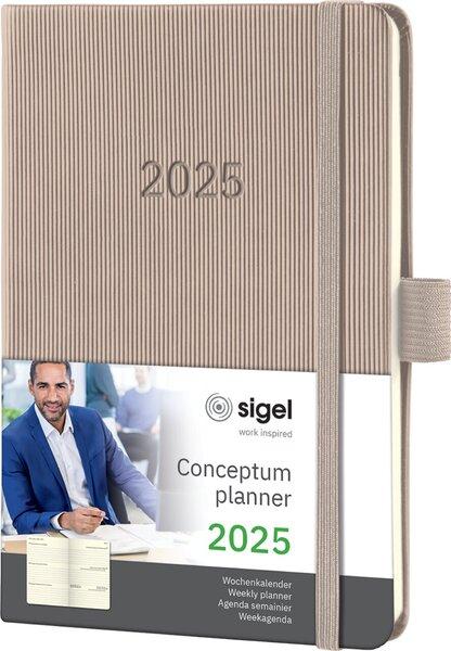 Actual product image Sigel Weekly calendar 2025 C2561 1W/2S taupe 15.1x10.8cm (108 x 151 mm, German)