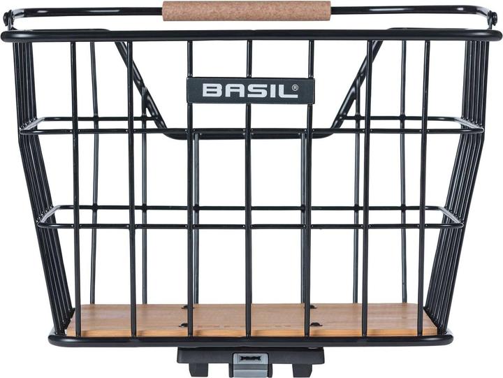 Actual product image Basil NORDLAND MIK 2.0 carrier basket, coarse mesh, black, bamboo base (23 l)