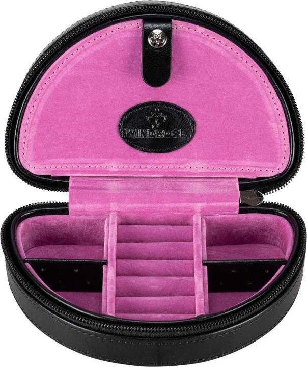 Windrose 803924.09 - Kleines Schmucketui mit Reisverschluss Merino Moda schwarz