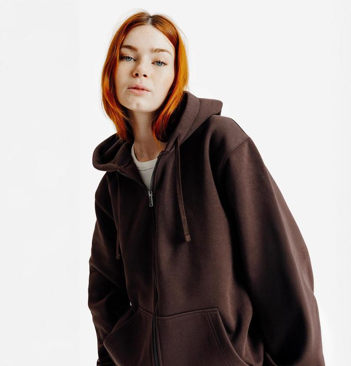 Image du produit Decathlon Sweat zippé mixte, Elementals, marron (S)
