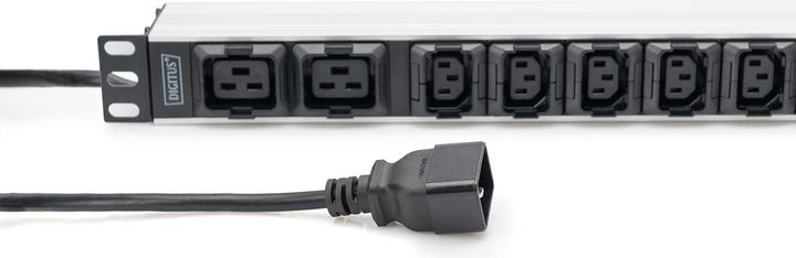 Produktbild Digitus Steckdosenleiste mit Aluminiumprofil, 10-fach, 2 m Zuleitung, IEC C20 Stecker