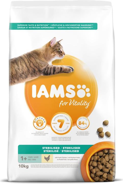 Produktbild Iams for Vitality Sterilised mit Huhn (Senior, Adult, 1 Stk., 10000 g)