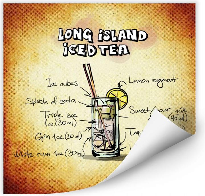 Immagine prodotto Trenddeko Tè freddo Long Island - Ricetta (50 x 50 cm)
