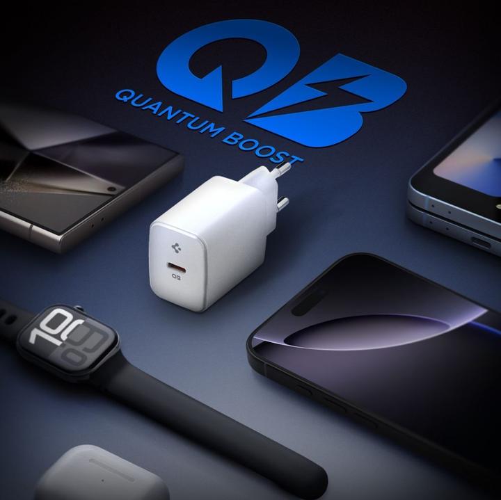 Produktbild Spigen - Wall Charger Essential (EE201EU) - Type-C, GaN, Fast Charging, PD20W, Quantum Boost - White (20 W)