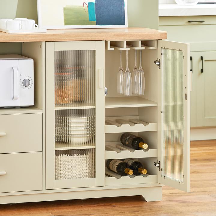 Produktbild SoBuy Sideboard mit 2 Glastüren (120 x 40 x 90 cm)