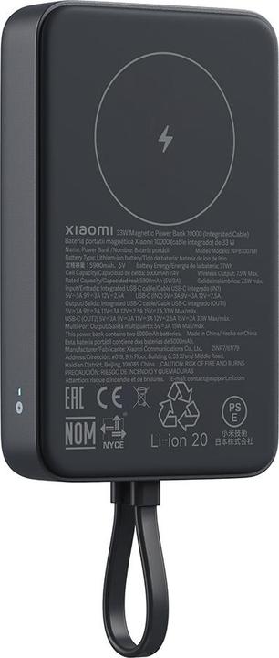 Productafbeelding Xiaomi 33W Magnetic Power Bank 10000mAh Gray (Integrated Cable) (10000 mAh, 33 W)