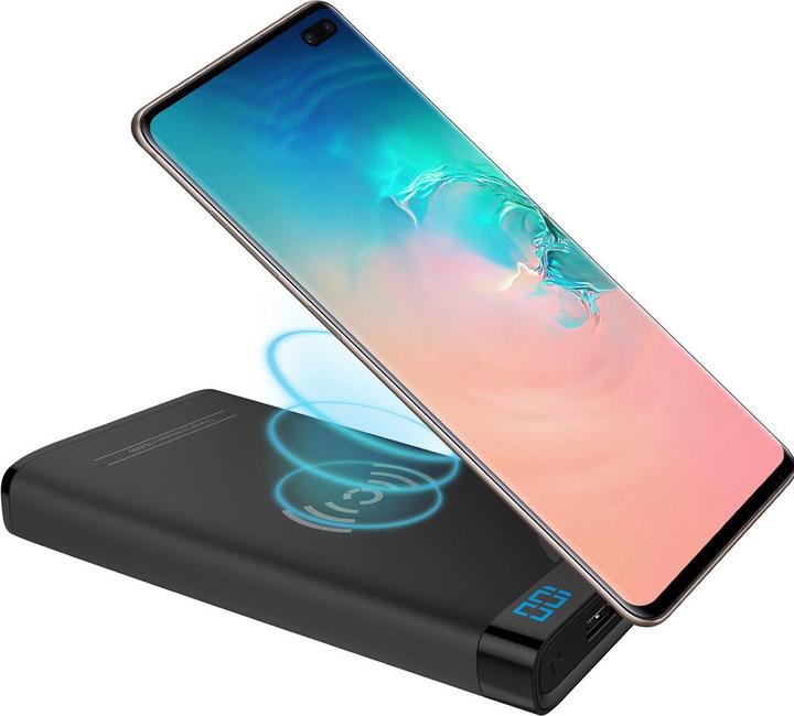 Actual product image Cygnett ChargeUp swift 10K Wireless QI Portable Power Bank - black (10000 mAh, 15 W, 37 Wh)