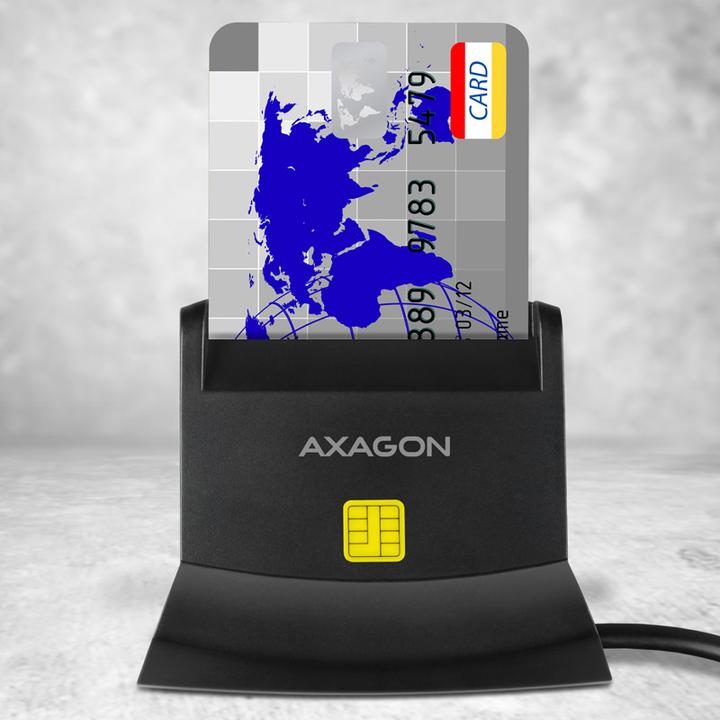 Produktbild Axagon CRE-SM2 USB Smart Card und SD/microSD/SIM Card Reader - USB 2.0 (USB 2.0)