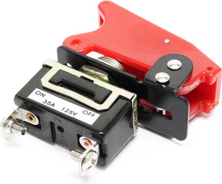 Produktbild Wiltec Kill Switch ON-OFF Notausschalter 12V 35A Kippschalter rote Kappe