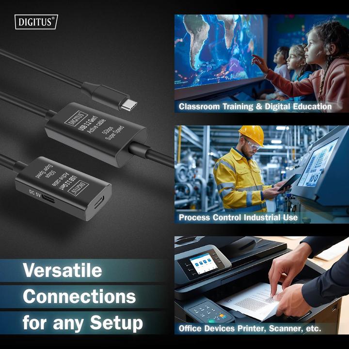 Produktbild Digitus USB C – USB C (10 m, USB 3.2 Gen 1, 5 W)