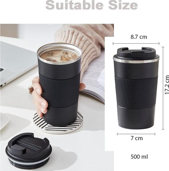 Image du produit ASMI Gobelet thermique en acier inoxydable, Gobelet à café, Gobelet Auto-Tumbler, 900ml (0.89 l)