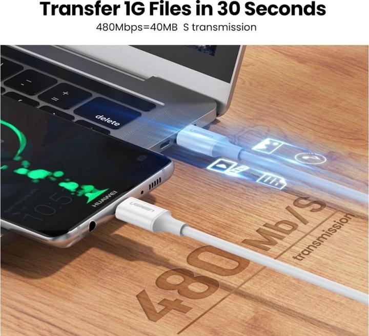 Produktbild Ugreen USB-C Power Delivery QC 3.0 20V 3A 60W (1 m, USB 2.0, 60 W)
