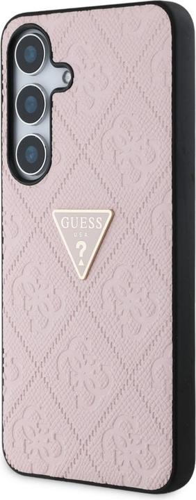 Actual product image Guess Hot Stamp 4G Pattern Triangle Metal Logo Case for Samsung Galaxy S25 - Pink (Samsung Galaxy S25)