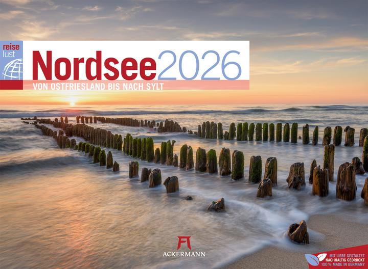 Image du produit Nordsee - von Ostfriesland bis nach Sylt - ReiseLust Kalender 2026 (45 x 33 cm, Couverture rigide, Allemand)