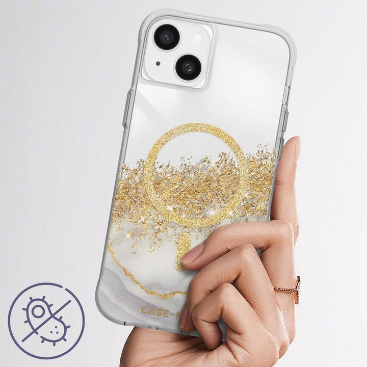 Actual product image Case-Mate Karat MagSafe - Case iPhone 15 zdobione złotem (Marble) (Apple iPhone 15)