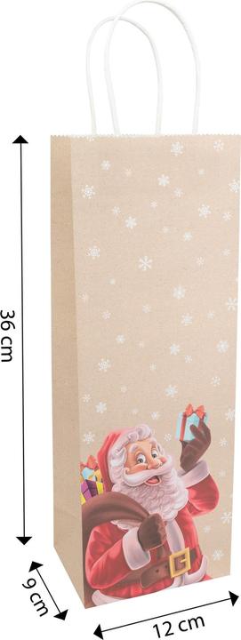Image du produit Idena Sac à bouteilles Noël Père Noël multicolore 12x9x36cm (Pochette cadeau)