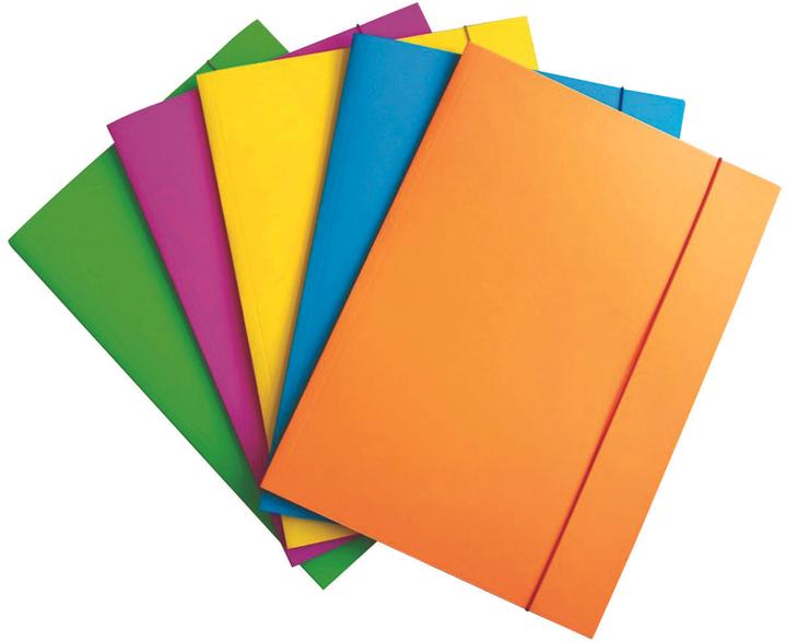 Image du produit Office Products Chemise à tirettes, carton, laqué, a4, 300 g/m2, 3 rabats, couleurs assorties (A4)