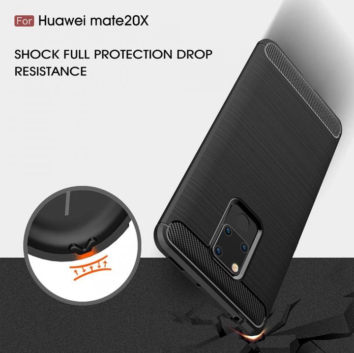 Actual product image Screenguard Huawei Mate 20 X Cover Carbon Brushed Soft TPU (Mate 20 X)