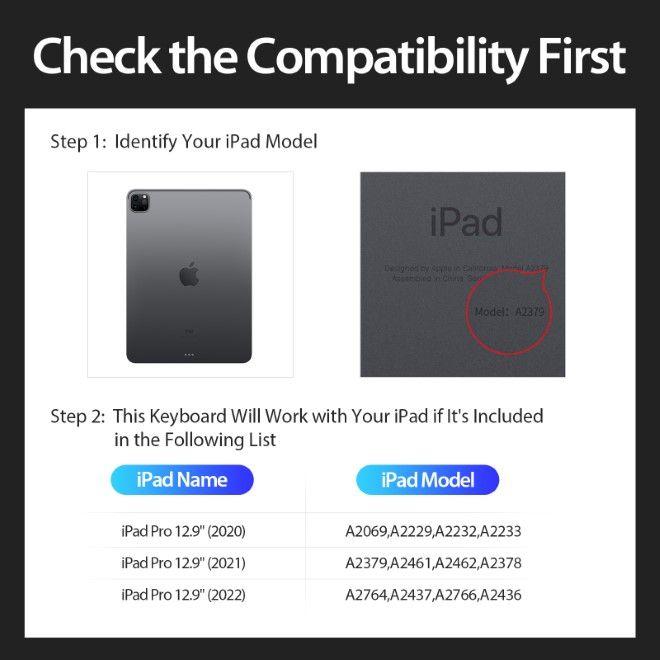 Image du produit Dux Ducis Étui pour clavier de la série DK (US, iPad Pro 12.9 2020 (4. Gen), iPad Pro 12.9 2021 (5ème génération), iPad Pro 12.9 2022 (6e génération))