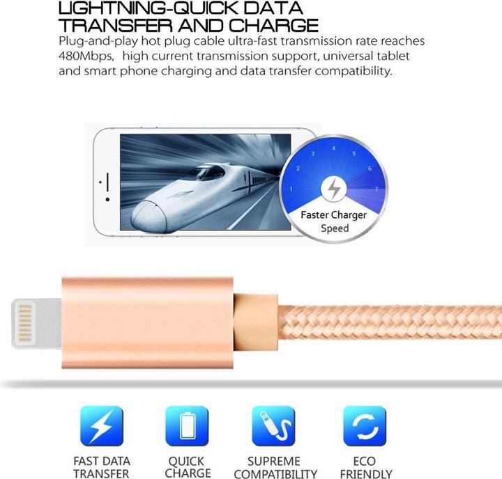 Produktbild Calitron Ladekabel Lightning 3m (3 m, USB 3.2 Gen 1)