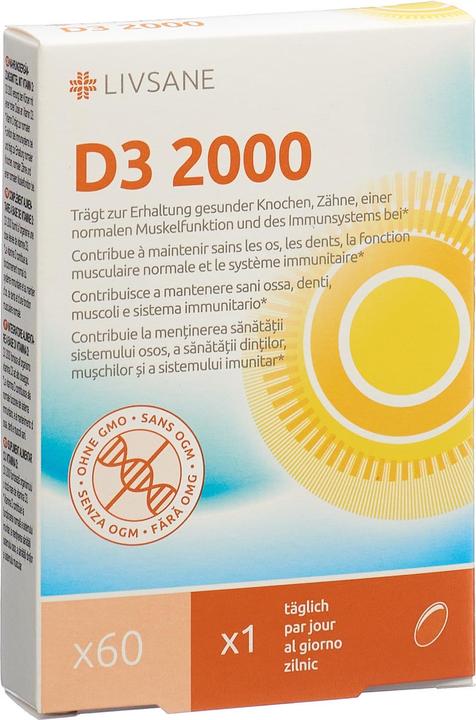 Livsane Vitamin D3 2000 Softgelkapseln (60 Stück, Kapseln, 33 g)