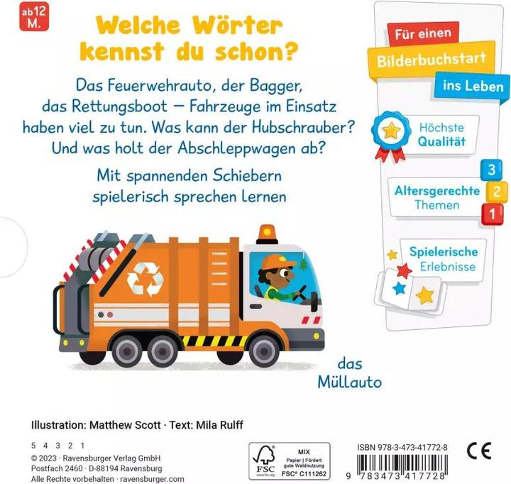 Produktbild Ravensburger Meine ersten Wörter: Fahrzeuge im Einsatz (Deutsch)
