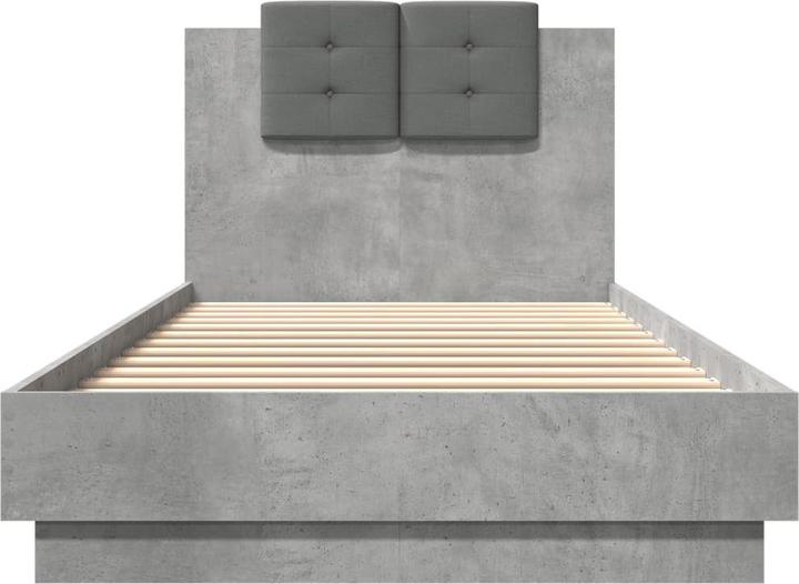 Image du produit VidaXL Cadre de lit avec tête de lit gris béton (100 x 200 cm)