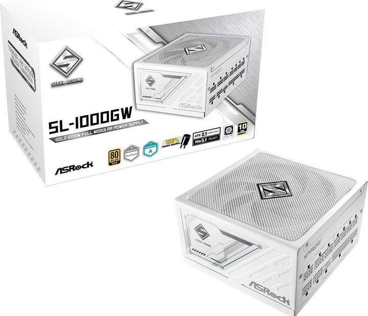 Produktbild AsRock Steel Legend Netzteil 1000W 80+ Gold White (1000 W)