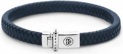 Rebel Rose - Blue leather bracelet Small Braided Blue RR-L0150-S - Dimension: 20 cm - L+ (20 cm)