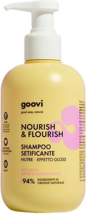 Goovi NOURISH & FLOURISH Shampoo für seidiges Haar 250 ml (250 ml, Flüssiges Shampoo)