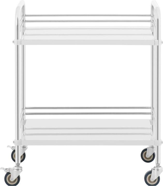 Produktbild Steinberg Laborwagen Edelstahl Aufbewahrungswagen Labor Rollwagen 2 Ablagen 20 kg Bremsen