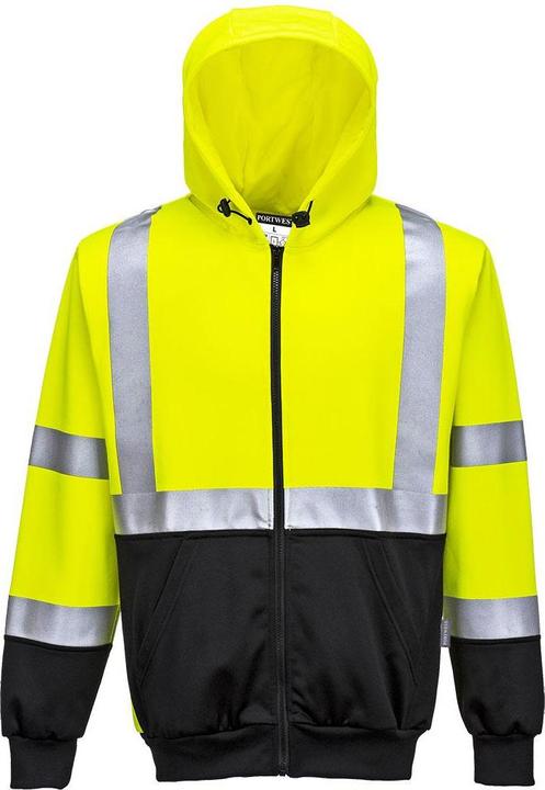 Portwest Mens Contrast Hi-Vis Full Zip Hoodie (L)
